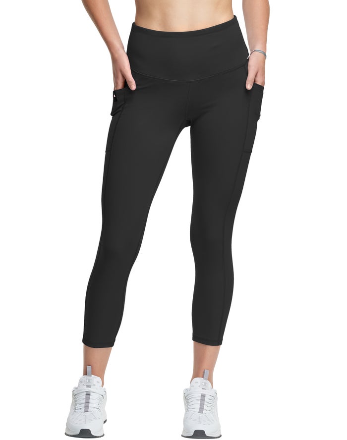 Champion Dame Leggings Sort - Absolute 3/4 Pocket - Danmark PEH-927841